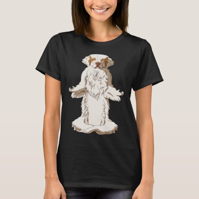 Yoga Dog Clumber Spaniel T-Shirt (Front)