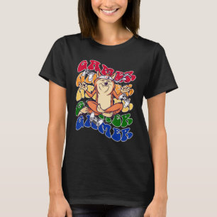 Yoga Dog Gamer Retro Vintage Pride Lgbt Gaymer T-Shirt