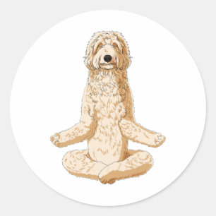 Yoga Dog Labradoodle  Classic Round Sticker