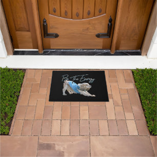 Yoga Downward Dog - Be The Energy Quote Doormat