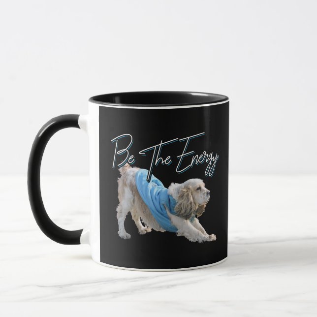 Yoga Downward Dog - Be The Energy Quote Mug (Left)