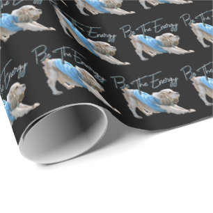 Yoga Downward Dog - Be The Energy Quote Wrapping Paper