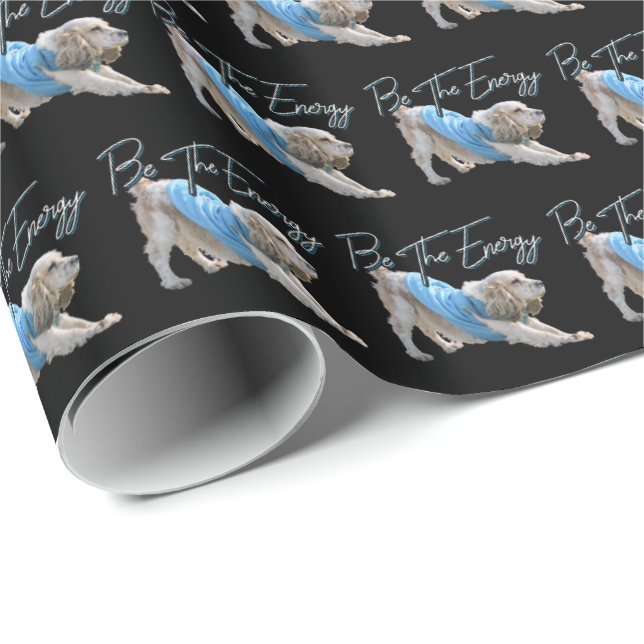 Yoga Downward Dog - Be The Energy Quote Wrapping Paper (Roll Corner)
