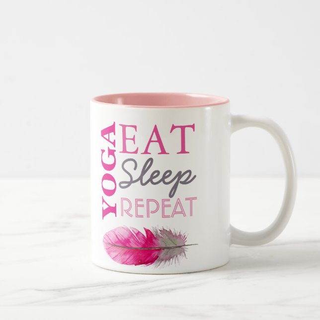 Yoga, Eat, Sleep, Repeat Coffee Mug, Two-Tone Coffee Mug (Right)