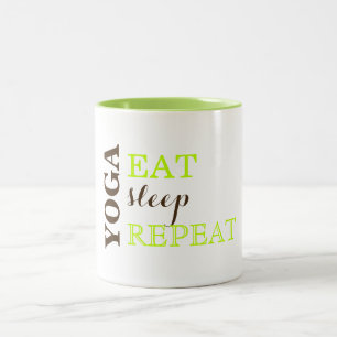 Yoga, Eat, Sleep, Repeat Two-Tone Coffee Mug