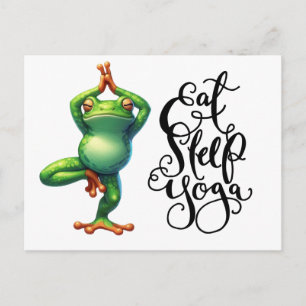 Yoga Eat sleep Yoga Repeat Frog Posing yoga Postcard