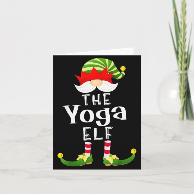 Yoga Elf Group Christmas Funny Pajama Party  Card (Front)