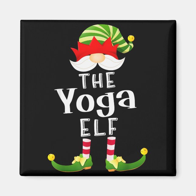 Yoga Elf Group Christmas Funny Pajama Party  Magnet (Front)