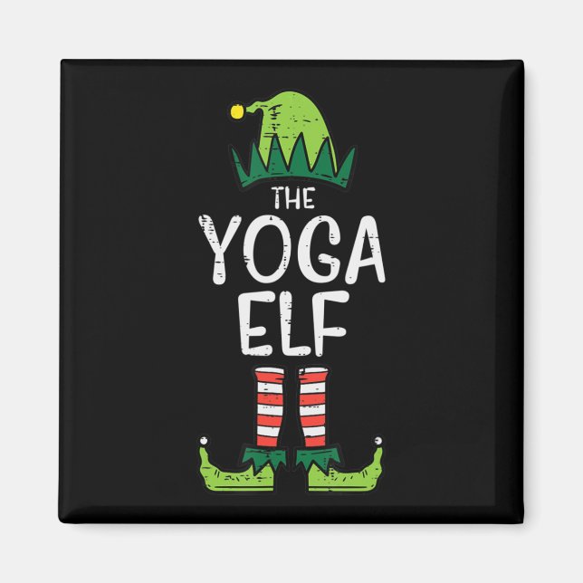 Yoga Elf Xmas PJs Matching Christmas Pyjamas For F Magnet (Front)
