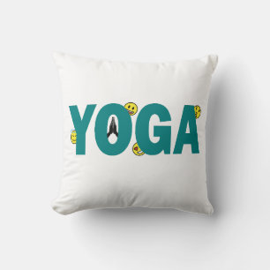 Yoga Emoji Throw Pillow