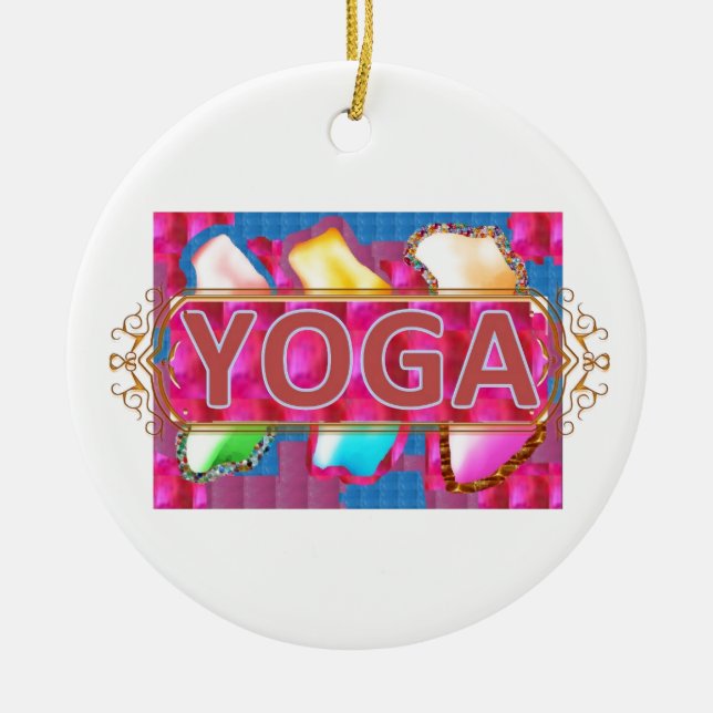 YOGA Enchanting Energy Print Ceramic Tree Decoration (Front)