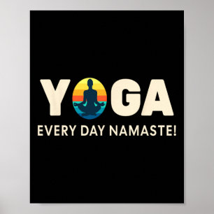 Yoga Every Day Namaste Retro Calm Mindful Lance Poster