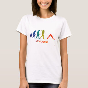 Yoga Evolution Silhouette Downward Dog Pose T-Shirt