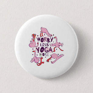 Yoga Exercise Flamingos 6 Cm Round Badge