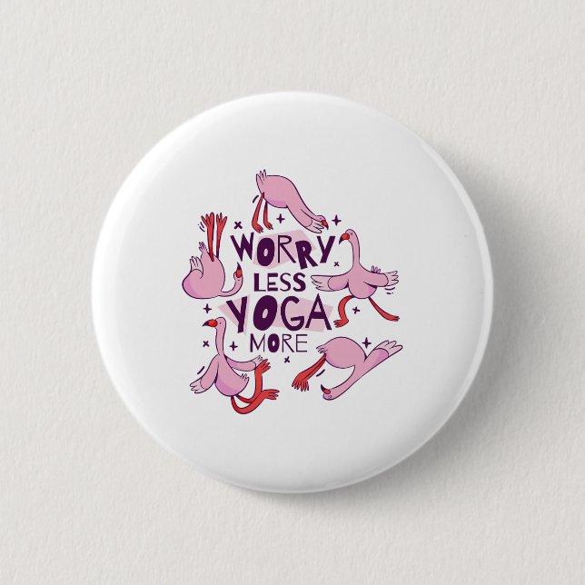 Yoga Exercise Flamingos  6 Cm Round Badge (Front)