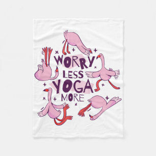 Yoga Exercise Flamingos Fleece Blanket