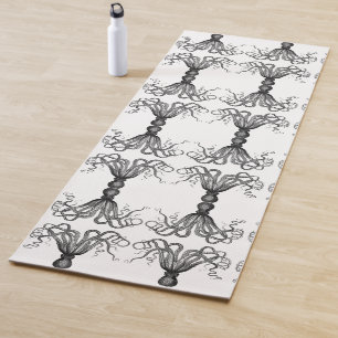 Yoga Exercise Mat Vintage Octopus