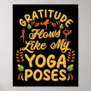 Yoga Fall Quote Autumn Poses Design  Poster