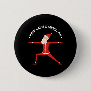 Yoga Fans Merry Christmas Stress Santa Meditation 6 Cm Round Badge