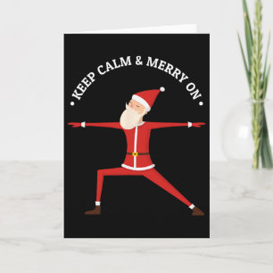 Yoga Fans Merry Christmas Stress Santa Meditation Card