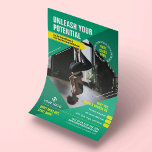 Yoga Fitness Classes Trendy Marketing Photo Gym Flyer<br><div class="desc">Promote your gym classes or yoga studio with this trendy Trainer Flyer design. Featuring a modern teal and yellow design with space for one photo, your logo, tag line or heading, custom text as well as a promotional offer. You can edit all text and colours to create custom gym marketing...</div>