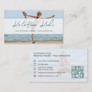 Yoga Fitness instuctor QR code business card