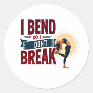 Yoga Fitness Motivational Quote  Classic Round Sticker