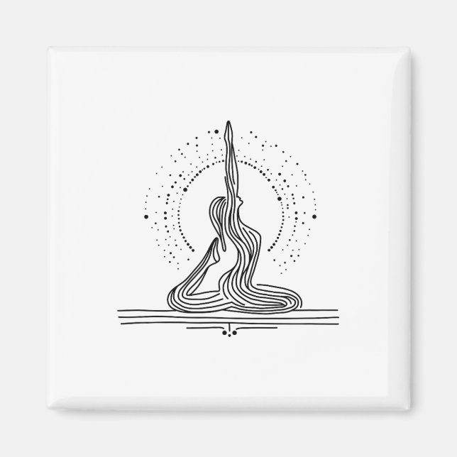 Yoga-flow Minimal Line Art Design  Magnet (Front)