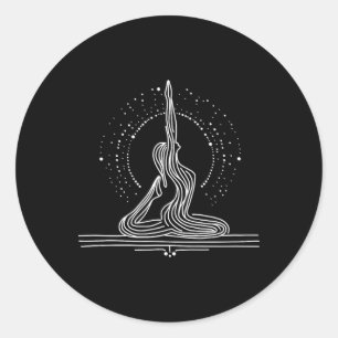 Yoga Flow One-line Art Classic Round Sticker