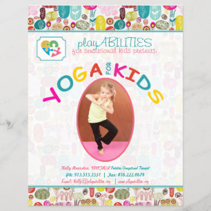 Yoga For Kinds Colourful Floral Flyer