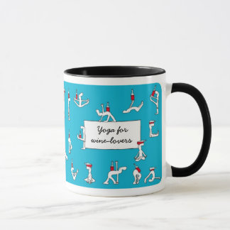 Yoga for Winelovers Blue Mug