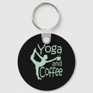 Yoga For Women With Sayings Yoga And Coffee Key Ring