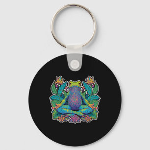 Yoga Frog Meditate Zen Pose Lance Stretch  Key Ring