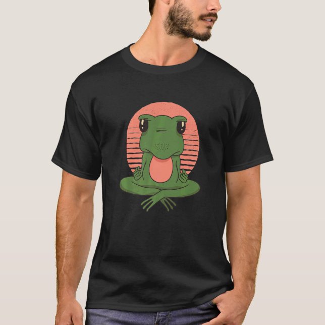 Yoga Frog Meditation Buddhism Frog Prince Frogs Su T-Shirt (Front)