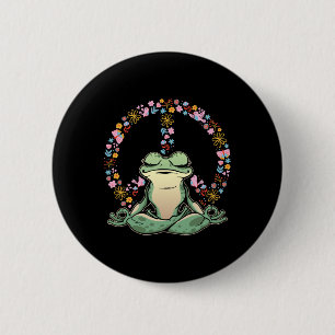 Yoga Frog Namaste Meditation Yoga Pose Frog Lover 6 Cm Round Badge