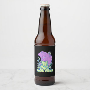 Yoga Frog Vibes Beer Bottle Label