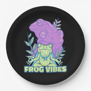 Yoga Frog Vibes Paper Plate