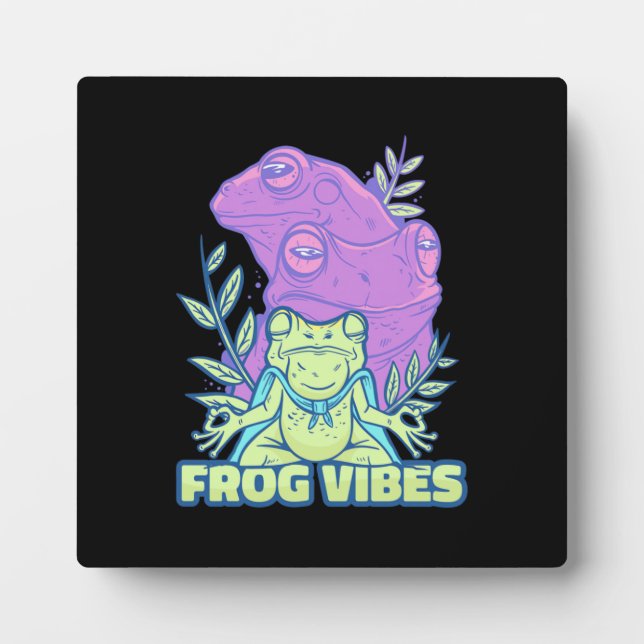 Yoga Frog Vibes Plaque (Front)
