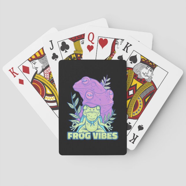 Yoga Frog Vibes Playing Cards (Back)