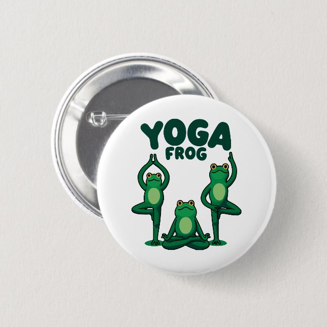 Yoga Frogs 6 Cm Round Badge (Front & Back)