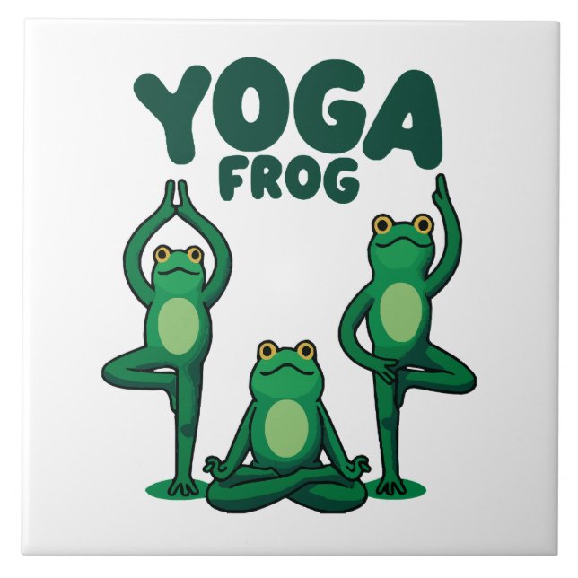 Yoga Frogs Ceramic Tile (Front)