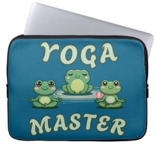 Yoga Frogs Yoga Master Wood Wall Art Laptop Sleeve
