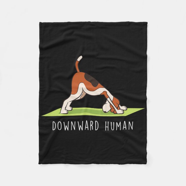 Yoga Funny Downward Human Dog  Fleece Blanket (Front)