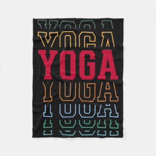 Yoga Funny Layered Text Instructor Coach _1  Fleece Blanket
