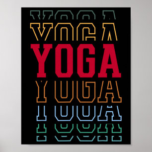 Yoga Funny Layered Text Instructor Coach _1 Poster