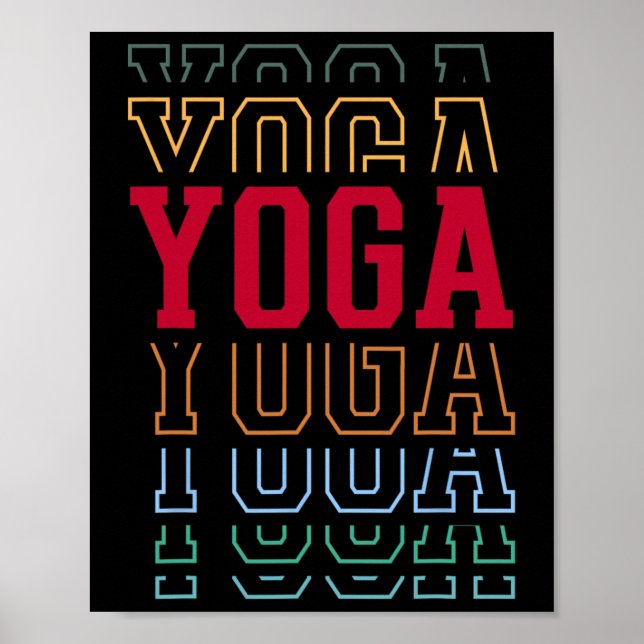 Yoga Funny Layered Text Instructor Coach _1  Poster (Front)