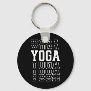 Yoga Funny Layered Text Instructor Coach Key Ring