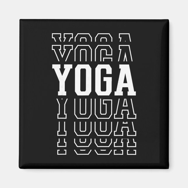 Yoga Funny Layered Text Instructor Coach  Magnet (Front)