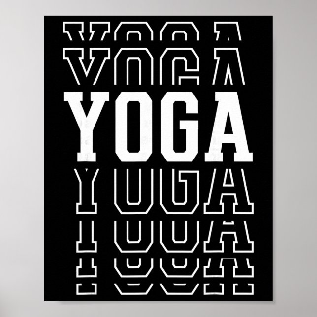 Yoga Funny Layered Text Instructor Coach  Poster (Front)