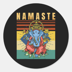 Yoga - Ganesha - Spiritual Meditation - Namaste -  Classic Round Sticker